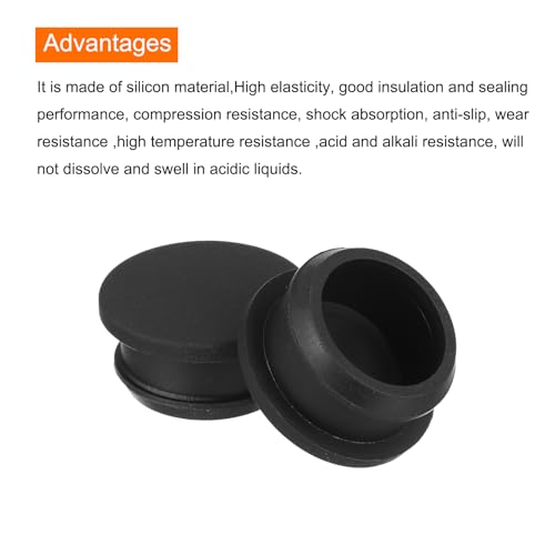 Image of MECCANIXITY Silicone Snap in Locking Hole Plugs,Rubber Panel Seal Cover Flush Type Panel Round for Kitchen Rubber Bulkheads Waterproof Sealing Plugs 25mm /0.98 Inch Diameter Black,Pack of 4