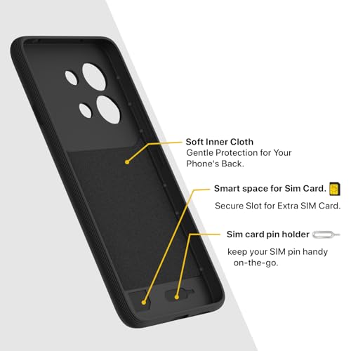 Image of Pikkme Back Cover for OnePlus 13S 5G Camera Protection 3D Hexa Cube Design Silicone Protective Bumper Case (Black)
