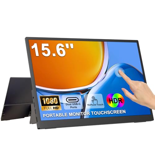 Image of IBW 10.5 inch 500 Nits 2000:1 FHD 1280P IPS Monitor, Ultra-Slim USB-C HDMI HDR Portable Monitor w /Kickstand & Dual Speaker, Gaming Travel Monitor for Laptop PC (15.6 inch 1080P)