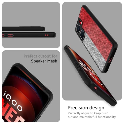 Image of KAPAVER Hybrid Back Cover Case Compatible with iQOO Neo 9 Pro 5G (PC+TPU) (Stripe Cub Black)