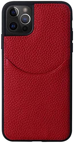 Coque cuir iPhone 13 Pro Max rouge antichoc finie les rayures d'écran