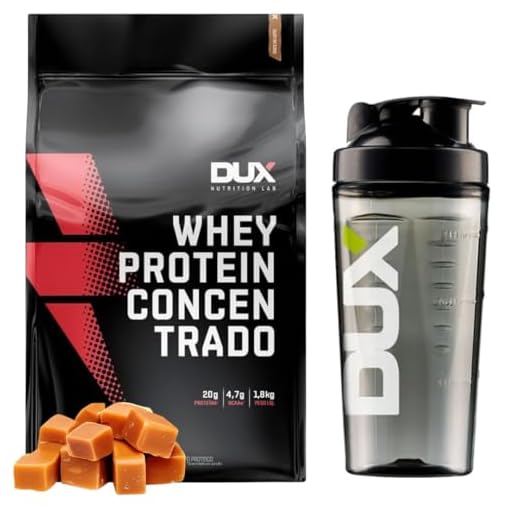 Whey Protein Concentrado Dux - 1800g - Sabor Doce de Leite + Coqueteleira Oficial