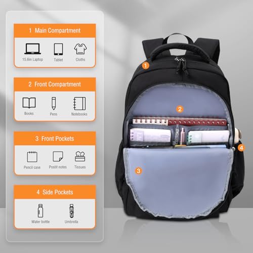 Mochila para Escola,Mochila Clássica com Compartimento para Laptop para Meninas e Meninos Adolescent