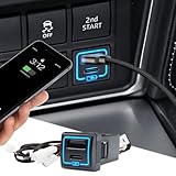 Cllena Quick Charge 3.0 Dual USB Type C Port Charger Socket for Toyota Land Cruiser Prado 150 Accessories LC150 2018 2019 2020 2021 2022 2023 (LC150 2018-2023)