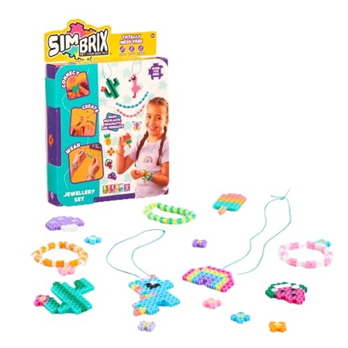 Simbrix Connect & Wow pack joyería, juego de construcción para crear joyas sin necesitar planchas, agua o pegamento, juguete para niños y niñas de más de 5 años, Bizak (64008000)