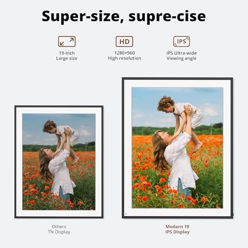 Image of Dragon Touch Digital Picture Frame - 19 Inch WiFi Large Digital Photo Frame with 64GB Storage, FHD Screen, Easy Setup to Share Photos or Videos Remotely via Vphoto App from Anywhere(Not Touchscreen)