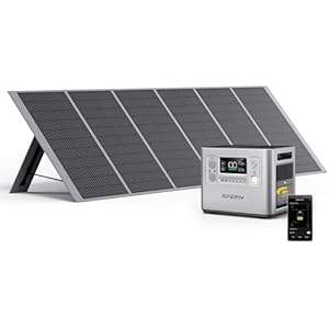 AFERIY P210 2400W Portable Power Station with 400W Solar Panel, 2048Wh LiFePO4 Battery Backup with AC & Solar Charging, Quiet Generator for Home Use, Outdoor Camping, RV, Emergency Power Sup