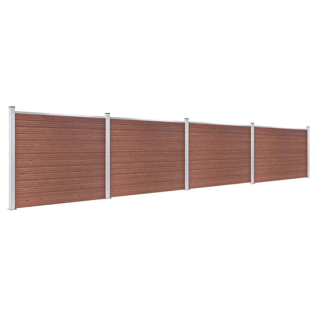 vidaXL Zaunelement Set WPC 699x146 cm Braun