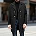 Trench Coat Men Notched Collar Double Breasted Pea Coat Fall Winter Fashion Overcoat Plus Size Mid Long Wool Peacoat