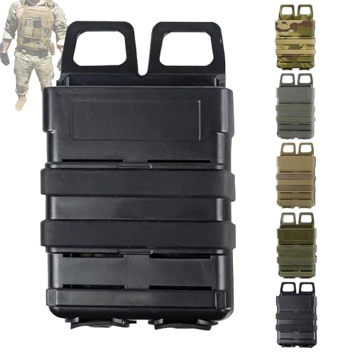 Bolsa Táctica For Cargador Doble Fast mag, 5,56mm, Soporte Magnético Abierto For M4/M16, Funda De Almacenamiento De Accesorios MOLLE(Black)