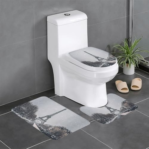 Tapis de salle de bain Tour Eiffel enneigée WHJDPP pour WC et coiffeuse