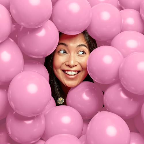 Image of AFTERLOON Biodegradable Natural Rubber Latex Mini Balloons 100 pcs Pink 5 Inch, Plastic-Free Alternative Matte Color Durable Thickened Extra Strong Helium Float, Garland Arch Wedding Kids Decor