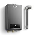 2025 GEN II Ranein Natural Gas Tankless Water Heater 5.3 GPM, 130,000 BTU Indoor On Demand Instant Hot Water Heater with LED Temperature Control Panel, Vent Pipe