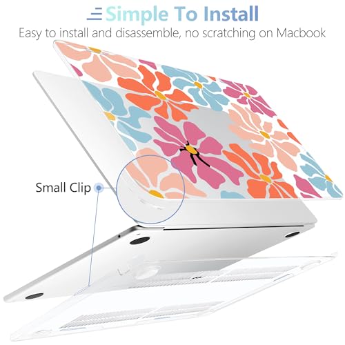 Image of MEEgoodo Case for M5 /M4 /M3 /M2 MacBook Air 13 inch 2026 2025 2024 2022, Fit Model A3449 /A3240 /A3113 /A2681, Case Compatible with MacBook Air 13.6-inch, Minimalist Style Floral