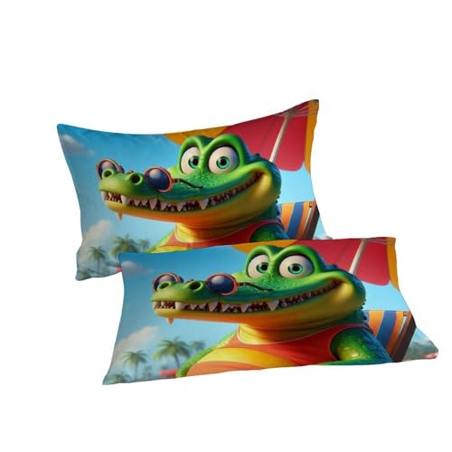 Parure de lit crocodile en microfibre de qualité supérieure avec impression 3D nette - 7