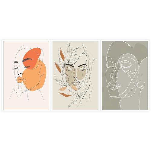 NONPAI Poster astratto da parete minimalista con disegno artistico femminile, decorazione da parete, body art, schizzo, arte da parete, decorazione da parete astratta minimalista, set di 3 poster da