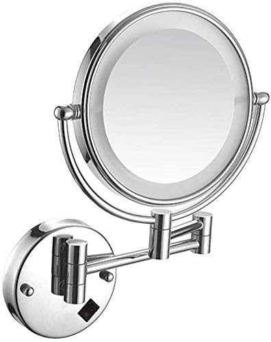 Miroir de rasage mural LED 8 pouces avec miroir maquillage USB x3