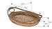 KOUBOO La Jolla Oval Rattan Tray with Looped Handles, Honey Brown, Small