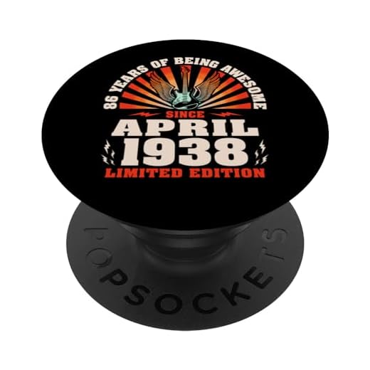 86 Cumpleaños 86 Años Guitarrista Amante de la música Nacido en abril 1938 PopSockets PopGrip Intercambiable