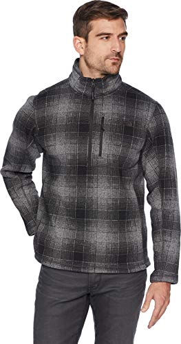 The North Face Men's Novelty Gordon Lyons Quarter Zip - Monument Grey Ombre Plaid Print - M