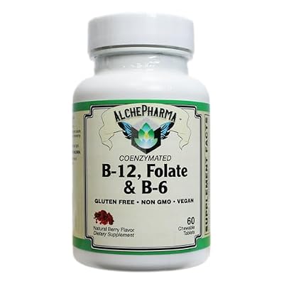 Coenzymated B-12, Folate & B-6, 60 Chewable Tablets, Natural Berry Flavor, with Methylcobalamin B12, P-5-P B6, and Magnafolate-C L-5-MTHF, Vegan, Non-GMO & Gluten-Free