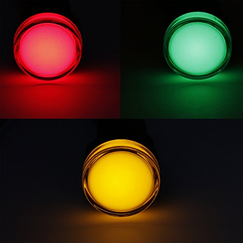 Heschen Lot de 3 voyants lumineux LED de 22 mm, AD16-22D/S, 24 VDC 20 mA, rouge, vert, jaune