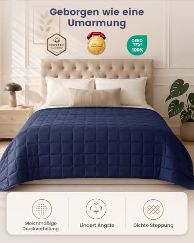 Good Nite Gewichtsdecke Therapiedecke Erwachsene-Angst & Stress 6kg Navy – Ansicht 6