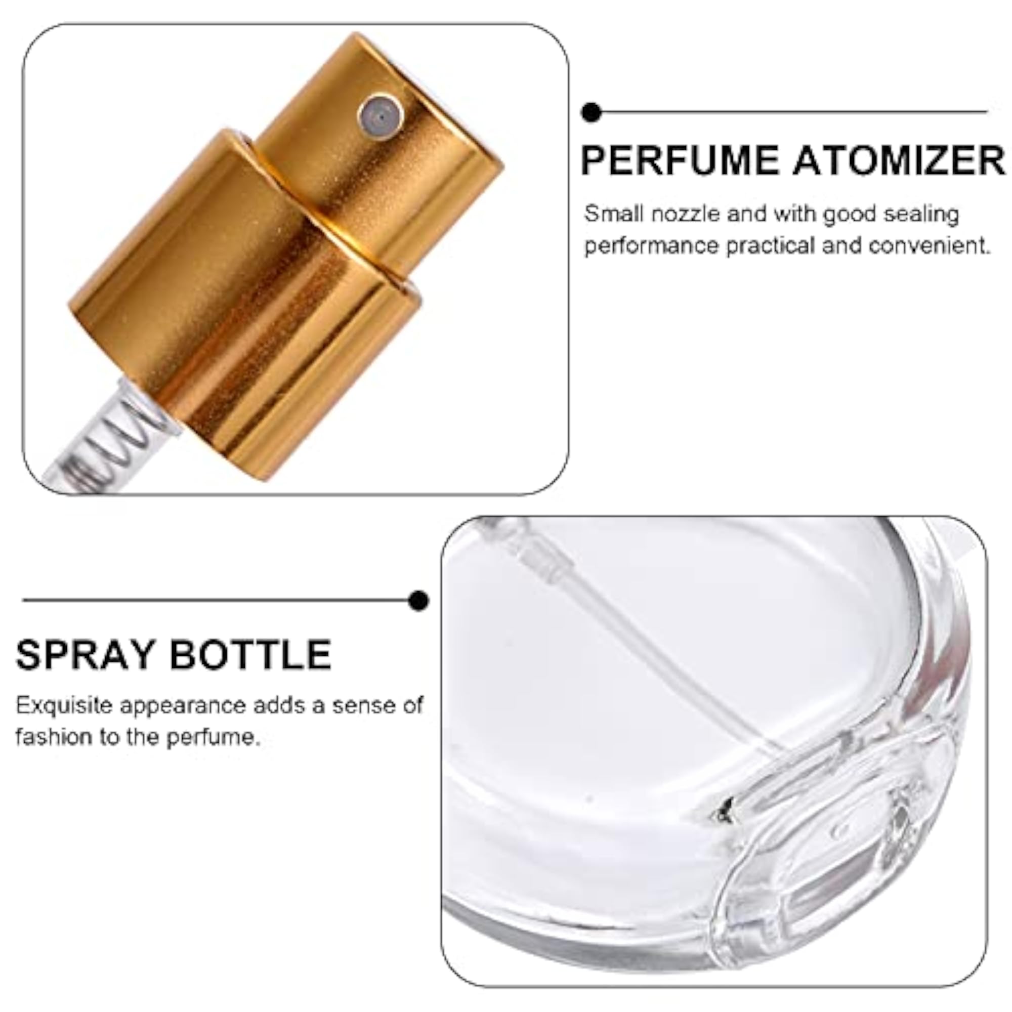 3Pcs 25ml Refillable Crystal Glass Spray Perfume Bottles