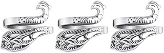 Yolev 3 Pieces Adjustable Knitting Crochet Loop Ring Knitting Accessories Braided Peacock Open Finger Ring Adjustable Braided Ring for Faster Knitting