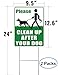 Multiwins 2-Pack Clean Up After Your Dog Signs, 12.6