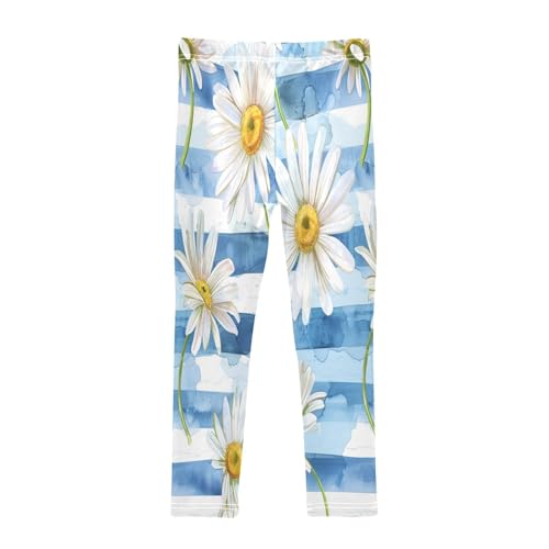Bolaz Toddler Girls Leggings Printed Yoga Pants Leggings Daisy Blue Strip for Kids2