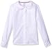 French Toast Girls Long Sleeve Peter Pan Blouse with Lace Trim Collar - E9323