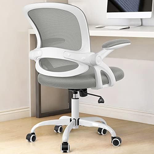 KERDOM Office Chair, Ergonomic Desk Chair, Mesh Computer Chair Height Adjustable, Comfy Swivel Task Chair with Wheels and Flip-up Arms