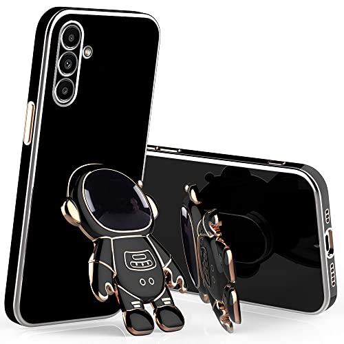 Coque astronaute Samsung S25 Plus fine en silicone noir pour visionnage vidéo mains libres
