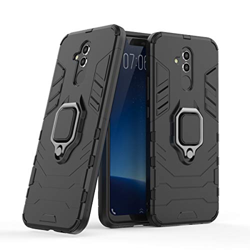 Cocomii Black Panther Ring Huawei Mate 20 lite Case, Slim Thin Matte Vertical & Horizontal Kickstand Ring Grip Reinforced Drop Protection Bumper Cover Compatible with Huawei Mate 20 lite (Jet Black)