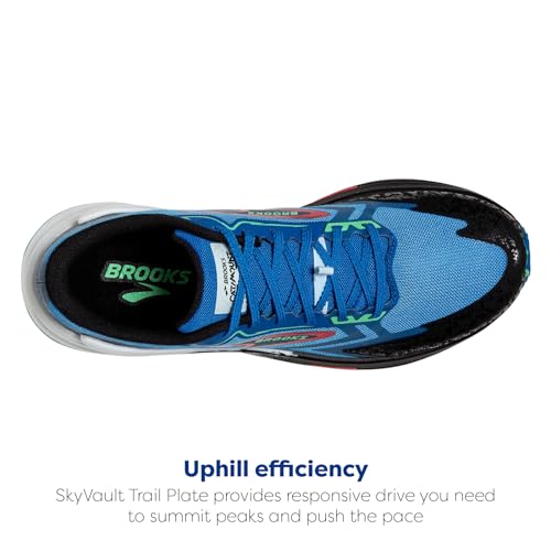 Brooks Men's Catamount 3 Trail Running Shoe - Victoria Blue/Black/Spring Bud - 7.5 Medium