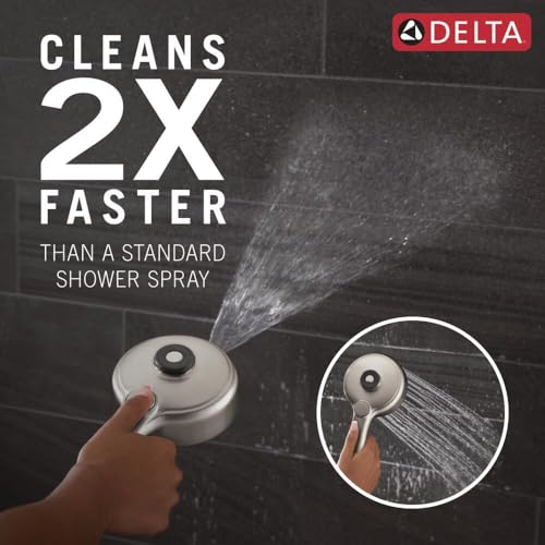 Delta 6-Setting PivotPro 3-in-1 Combination Shower Head with ProClean Spray, Brushed Nickel Round Shower Head Rainfall with Handheld Spray, 1.75 GPM, SpotShield Brushed Nickel 75649SN by DELTA - Used condition - Image 4