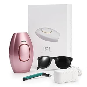 IPL Hair Remover, Mini Home Laser Permanent Hair Remover with 500,000 Flashes and 5 Energy Gears.for Body Face Bikini Area, Portable Lightweight Gifts for Women and Men (Rose Gold)