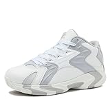 SHAQ Devastator 2.5 Kids Basketball Shoes for Boys and Girls, High Top Youth Boys Sneakers Size 11-7 Little or Big Kid - White/Light Grey, 11 Little Kid