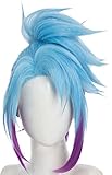 WINGROU Blueberry Cosplay wig for League Legends Akali blue