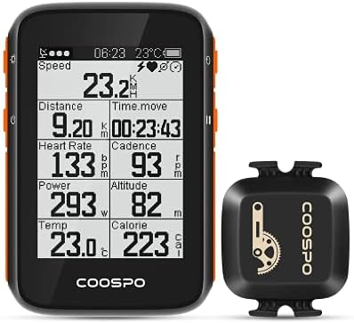 COOSPO Bike Computer Wireless GPS,Bike Speedometer with Auto Backlight, Bluetooth5.0 ANT Cycling GPS Computer,Bicycle Computer Wireless BC200 Bundle with CooSpo Cadence Speed Sensor …