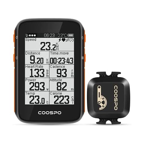 COOSPO Bike Computer Wireless GPS,Bike Speedometer with Auto Backlight, Bluetooth5.0 ANT Cycling GPS Computer,Bicycle Computer Wireless BC200 Bundle with CooSpo Cadence Speed Sensor … Cover