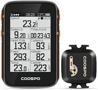 CooSpo Bike Computer Wireless GPS,Bike Speedometer with Auto Backlight, Bluetooth5.0 ANT Cycling GPS Computer,Bicycle Computer Wireless BC200 Bundle with CooSpo Cadence Speed Sensor …