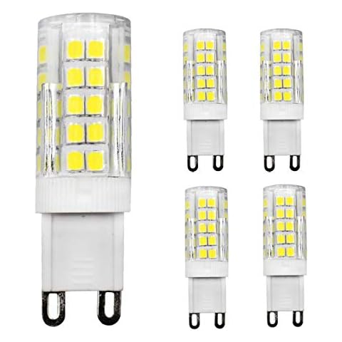 ASAIHKUN G9 4W LED Bulbs Dimmable Equivalent to 28W 35W 40W Halogen Bulb 350LM Daylight White 6500K 230V for Interior Home Lighting (5 Pack) Cover