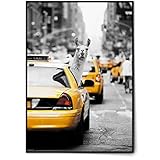 BLCKART Crazy Lama in a NY Taxi Poster Set Stilvolle Poster Wohnzimmer Bilder Lama im Taxi ohne Rahmen (A2 | 42 x 59,4 cm | Ohne Rahmen, CRAZY LAMA IN NEW YORK)