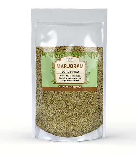 Unpretentious Marjoram, 1 lb, Cut & Sifted, French & Italian Cuisine, Dressings & Dry Rubs
