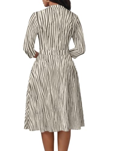 Image of PinkPatty Women's Casual A-line Midi Dresses 3 /4 Sleeve V Neck Fit and Flare Dress with Pockets