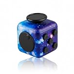 Gaomumu Fidget Cube Stress Relief Toy, 6-Sided Cubes Pressure Reducer, Multi-Functional Anti-Anxiety Sensory Desk Toy, Suitable for Office, Classroom(Starry Sky Purple)