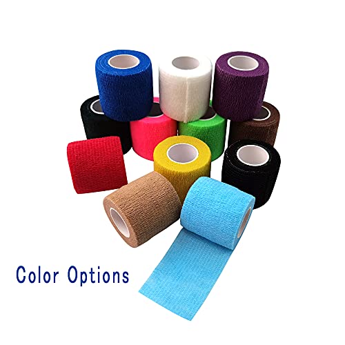 [6 Pack-3"X5Yards]Mingyue Self Adhesive Bandage Wrap,Athletic Tape,Sports Tape,Wrist And Ankle Wrap Tape,Cohesive Bandage For Vet Tape(Blue) #TOP6