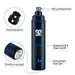 Casfuy Dog Nail Grinder Upgraded - Professional 2-Speed Whisper-Quiet Electric Pet Nail Trimmer Painless Paws Grooming & Smoothing for Small Medium Large Dogs & Cats (Dark Blue) - Image 6